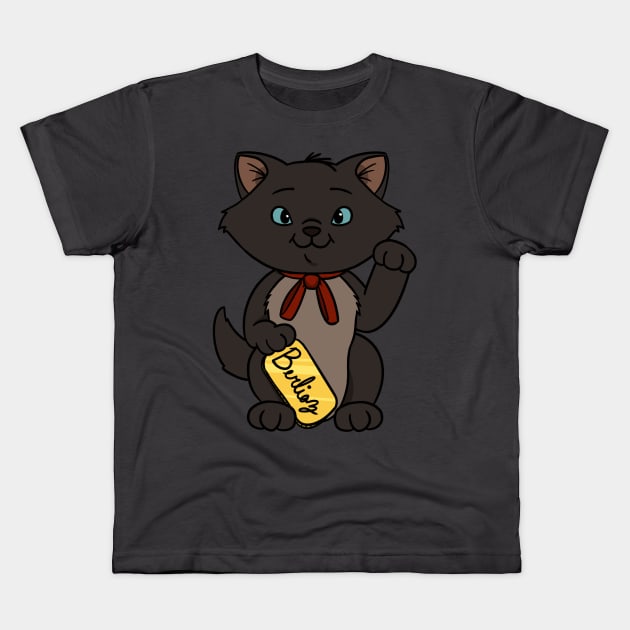 Lucky Cat Berlioz Kids T-Shirt by leiacat